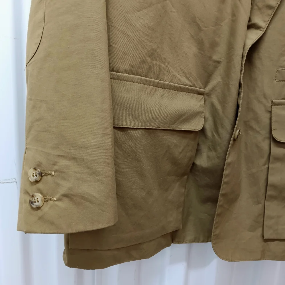 Vintage Safari Banana Republic  British Khaki 80s Cotton Blazer